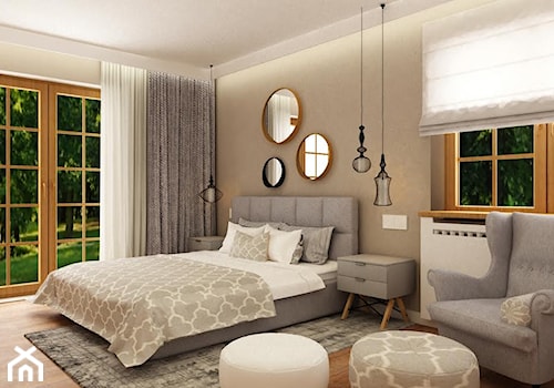 sypialnia nowoczesna w lekko orientalnym klimacie - zdjęcie od Grafika i Projekt architektura wnętrz