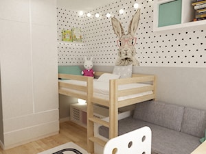 pokój dziecięcy - Mały szary pokój dziecka dla nastolatka dla chłopca dla dziewczynki, styl skandynawski - zdjęcie od Grafika i Projekt architektura wnętrz