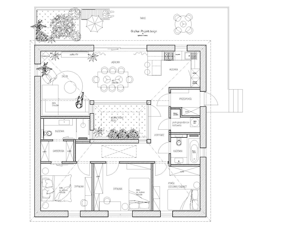 dom 98m2 lekko industrialny - Domy, styl industrialny - zdjęcie od Grafika i Projekt architektura wnętrz