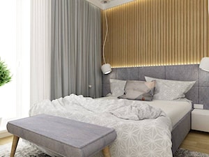mieszkanie wersja grafitowa - Średnia sypialnia, styl nowoczesny - zdjęcie od Grafika i Projekt architektura wnętrz