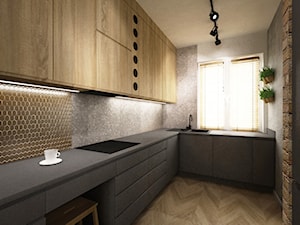 dom warszawa 108m2 - Kuchnia, styl industrialny - zdjęcie od Grafika i Projekt architektura wnętrz