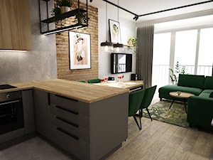 50m2 w styli loft - Kuchnia, styl industrialny - zdjęcie od Grafika i Projekt architektura wnętrz