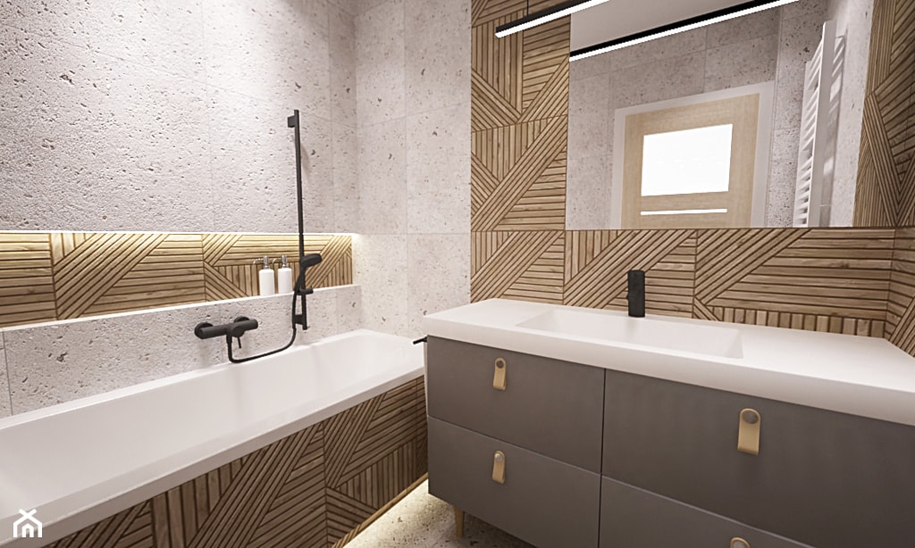 łazienka z wanną - zdjęcie od Grafika i Projekt architektura wnętrz - Homebook