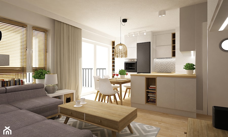 mieszkanie 2 poziomowe 60m2 - Salon, styl skandynawski - zdjęcie od Grafika i Projekt architektura wnętrz