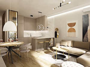 mieszkanie 80m2 w beżu - Salon - zdjęcie od Grafika i Projekt architektura wnętrz