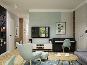 mieszkanie 100m2 z nuta mięty - Salon, styl skandynawski - zdjęcie od Grafika i Projekt architektura wnętrz
