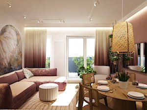 mieszkanie 90 m2 KOLOR BOHO - Salon, styl nowoczesny - zdjęcie od Grafika i Projekt architektura wnętrz