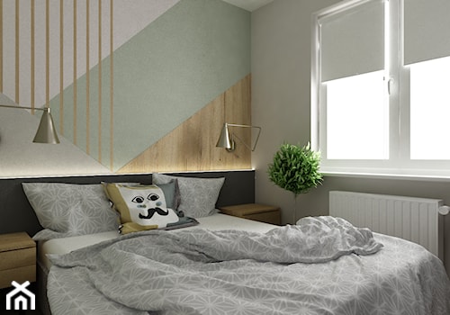 48m2 ciepły design - Średnia sypialnia, styl nowoczesny - zdjęcie od Grafika i Projekt architektura wnętrz
