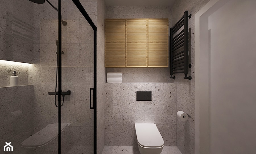 mieszkanie do wynajęcia 2 pokoje - Łazienka, styl nowoczesny - zdjęcie od Grafika i Projekt architektura wnętrz