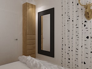 apartament bemowo ok.100m2 - Mała biała sypialnia, styl nowoczesny - zdjęcie od Grafika i Projekt architektura wnętrz