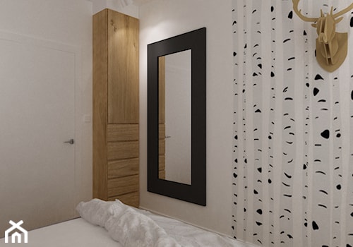 apartament bemowo ok.100m2 - Mała biała sypialnia, styl nowoczesny - zdjęcie od Grafika i Projekt architektura wnętrz