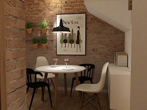 Dom Brwinów 200 m2 - Mała brązowa jadalnia jako osobne pomieszczenie, styl skandynawski - zdjęcie od Grafika i Projekt architektura wnętrz