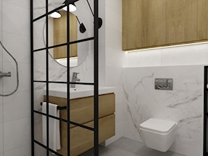 łazienki w stylu skandynawskim - Średnia bez okna łazienka, styl skandynawski - zdjęcie od Grafika i Projekt architektura wnętrz