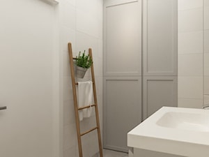 mieszkanie 75m2 słuzew - Mała bez okna łazienka, styl skandynawski - zdjęcie od Grafika i Projekt architektura wnętrz