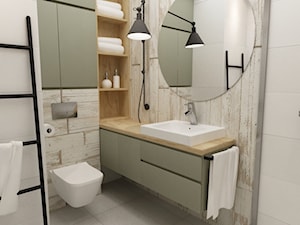 Pastelowe 48m2 - Średnia bez okna łazienka, styl skandynawski - zdjęcie od Grafika i Projekt architektura wnętrz