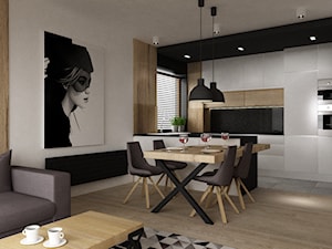 apartament mokotów 90m2 - Średnia biała jadalnia w salonie, styl nowoczesny - zdjęcie od Grafika i Projekt architektura wnętrz