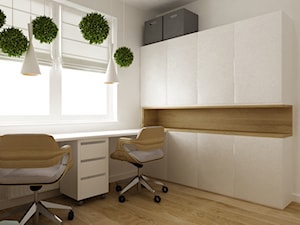 mieszkanie 45 m2 pod biuro/wynajem - Średnie z zabudowanym biurkiem białe biuro, styl skandynawski - zdjęcie od Grafika i Projekt architektura wnętrz