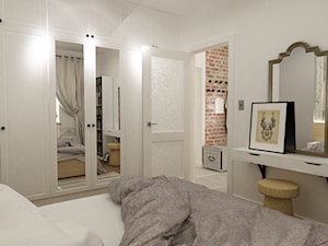 metamorfoza mieszkania 50 m2 w kamienicy - Średnia biała sypialnia, styl skandynawski - zdjęcie od Grafika i Projekt architektura wnętrz
