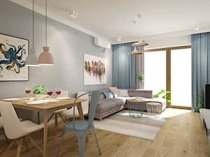 mieszkanie w pastelach 80m2 - Jadalnia, styl skandynawski - zdjęcie od Grafika i Projekt architektura wnętrz