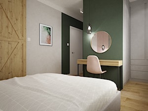 mieszkanie 100m2 z dodatkiem różu i zieleni - Sypialnia, styl nowoczesny - zdjęcie od Grafika i Projekt architektura wnętrz
