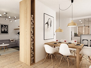 Dom pod Warszawą 160 m2 - Mała biała jadalnia w kuchni, styl skandynawski - zdjęcie od Grafika i Projekt architektura wnętrz