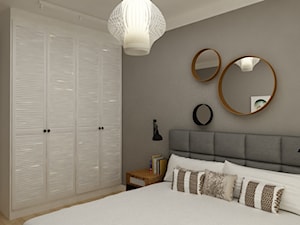 apartament mokotów - Średnia szara sypialnia, styl skandynawski - zdjęcie od Grafika i Projekt architektura wnętrz