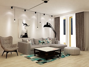Apartament w Warszawie 90 m2 starzona cegła styl industrialny loft