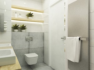 łazienki w stylu skandynawskim - Średnia z dwoma umywalkami łazienka, styl skandynawski - zdjęcie od Grafika i Projekt architektura wnętrz