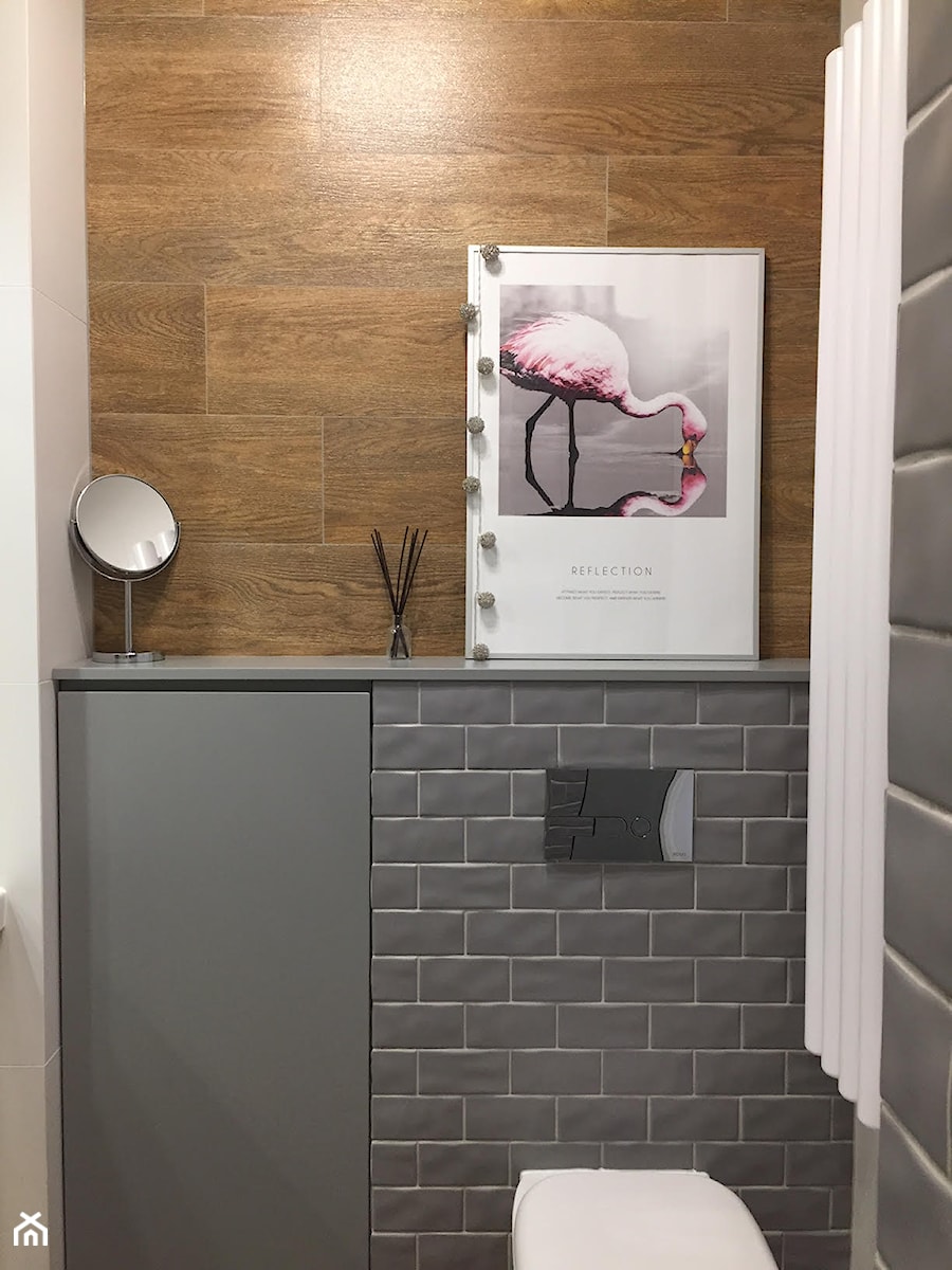 mieszkanie metamorfoza wola ok60m2 - Mała łazienka, styl skandynawski - zdjęcie od Grafika i Projekt architektura wnętrz