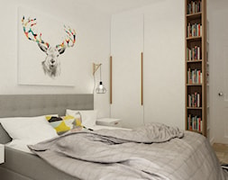 Mieszkanie na Woli Warszawa 54m2 - Średnia biała sypialnia, styl skandynawski - zdjęcie od Grafika i Projekt architektura wnętrz - Homebook