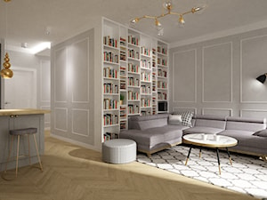mieszkanie 100m2 w szarosci - Salon, styl nowoczesny - zdjęcie od Grafika i Projekt architektura wnętrz