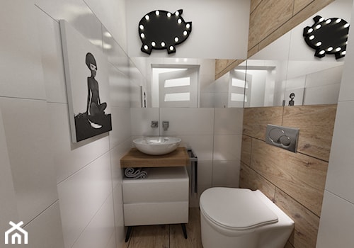 Dom pod Warszawą 160 m2 - Mała łazienka, styl skandynawski - zdjęcie od Grafika i Projekt architektura wnętrz