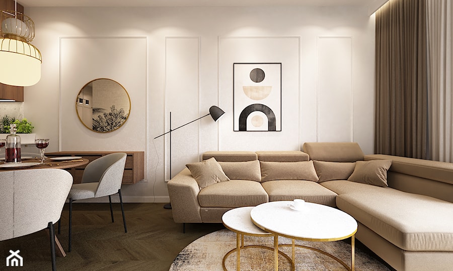 mieszkanie na wynajem 48m2 - Salon, styl nowoczesny - zdjęcie od Grafika i Projekt architektura wnętrz