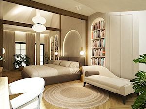 główna sypialnia z garderobami - zdjęcie od Grafika i Projekt architektura wnętrz