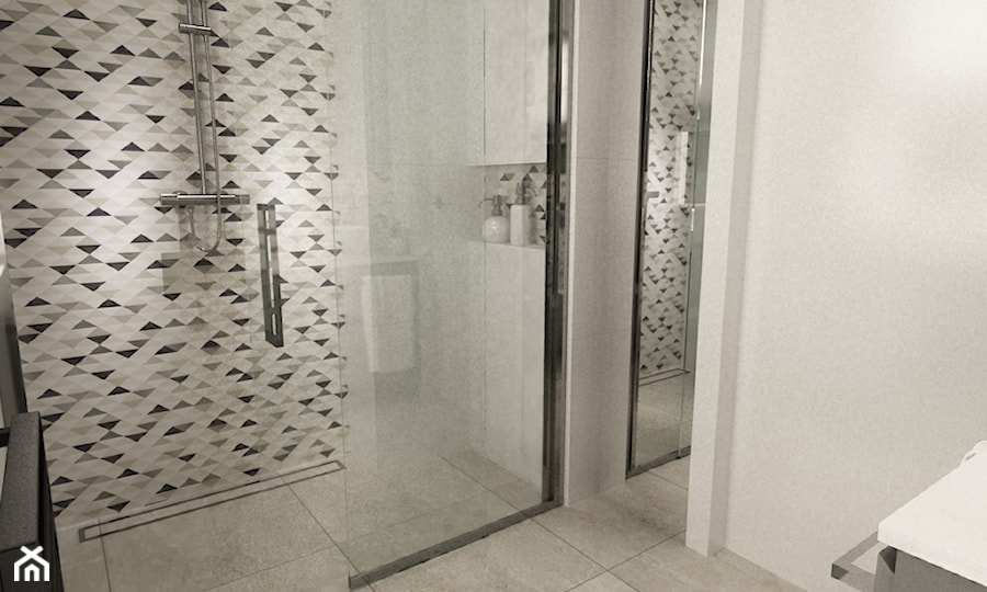 łazienki w stylu skandynawskim - Mała średnia łazienka, styl nowoczesny - zdjęcie od Grafika i Projekt architektura wnętrz