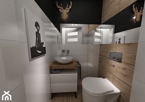 Dom pod Warszawą 160 m2 - Mała bez okna łazienka, styl skandynawski - zdjęcie od Grafika i Projekt architektura wnętrz