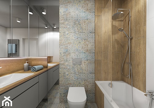 łazienki w stylu skandynawskim - Mała bez okna z punktowym oświetleniem łazienka, styl nowoczesny - zdjęcie od Grafika i Projekt architektura wnętrz