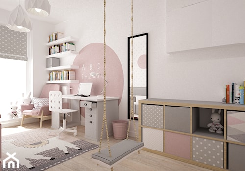 dwupoziomowe mieszkanie w zimnych odcieniach drewna i szarościach - Pokój dziecka, styl nowoczesny - zdjęcie od Grafika i Projekt architektura wnętrz