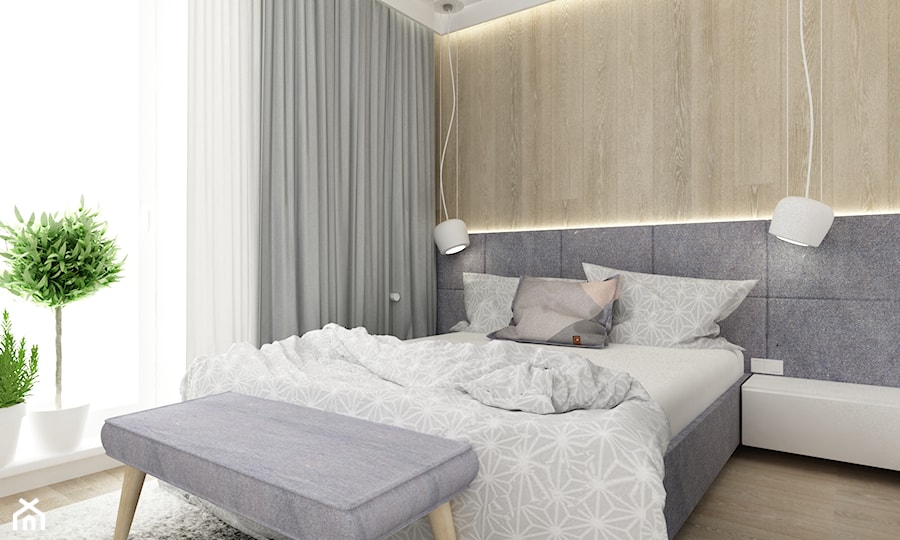 mieszkanie w bieli - Średnia sypialnia, styl minimalistyczny - zdjęcie od Grafika i Projekt architektura wnętrz