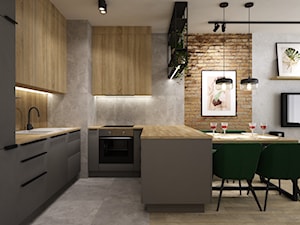 50m2 w styli loft - Kuchnia, styl industrialny - zdjęcie od Grafika i Projekt architektura wnętrz