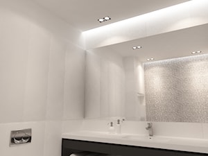 mieszkanie w bieli - Mała z punktowym oświetleniem łazienka, styl minimalistyczny - zdjęcie od Grafika i Projekt architektura wnętrz