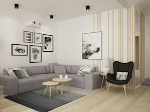 mieszkanie kolor jesion 90m2 - Średni szary salon, styl nowoczesny - zdjęcie od Grafika i Projekt architektura wnętrz