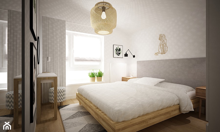 mieszkanie 2 poziomowe 60m2 - Sypialnia, styl skandynawski - zdjęcie od Grafika i Projekt architektura wnętrz