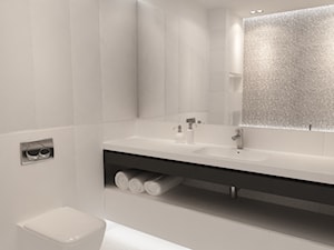 mieszkanie w bieli - Średnia z punktowym oświetleniem łazienka, styl minimalistyczny - zdjęcie od Grafika i Projekt architektura wnętrz
