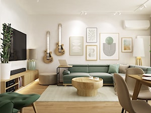 mieszkanie 80m2 warszawa - Salon, styl skandynawski - zdjęcie od Grafika i Projekt architektura wnętrz