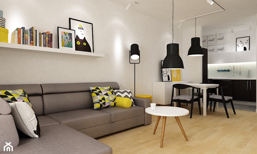 mieszkanie 35m2 pod wynajem - Salon, styl skandynawski - zdjęcie od Grafika i Projekt architektura wnętrz