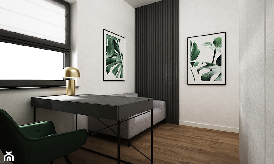 dom biel i grafit - Biuro, styl minimalistyczny - zdjęcie od Grafika i Projekt architektura wnętrz