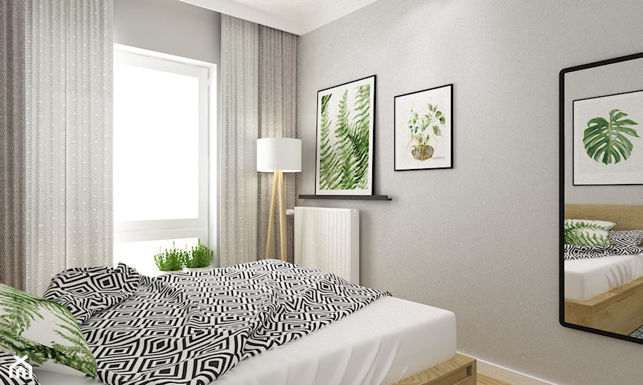 z 2 pokojowego na 3 pokojowe-do wynajęcia - Mała szara sypialnia, styl nowoczesny - zdjęcie od Grafika i Projekt architektura wnętrz
