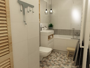 łazienki w stylu skandynawskim - Średnia łazienka, styl skandynawski - zdjęcie od Grafika i Projekt architektura wnętrz