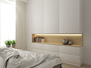 Mieszkanie 70m2 Ursynów - Średnia biała sypialnia, styl nowoczesny - zdjęcie od Grafika i Projekt architektura wnętrz